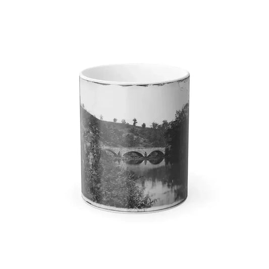 Antietam, Maryland. Antietam Bridge, Looking Down Stream (U.S. Civil War) Color Changing Coffee Mug 11oz Default Title 11oz - Go Mug Yourself