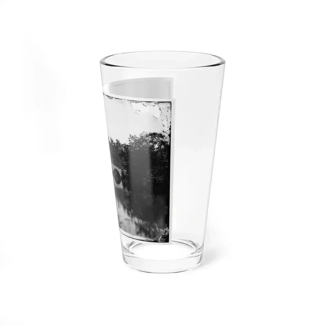Antietam, Maryland. Antietam Bridge, Looking Down Stream (U.S. Civil War) Pint Glass 16oz - Go Mug Yourself