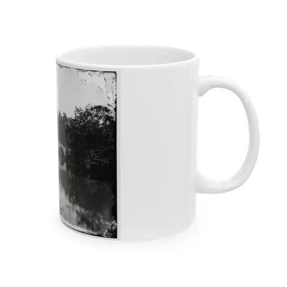 Antietam, Maryland. Antietam Bridge, Looking Down Stream (U.S. Civil War) White Coffee Mug - Go Mug Yourself