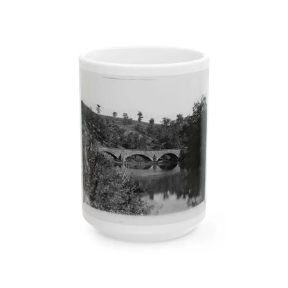 Antietam, Maryland. Antietam Bridge Looking Down Stream (U.S. Civil War) White Coffee Mug - Go Mug Yourself