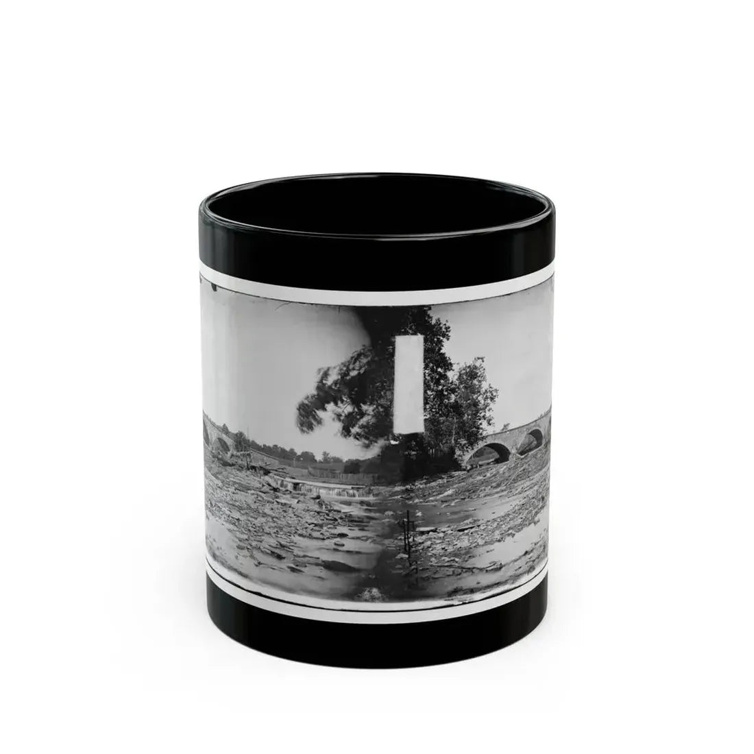 Antietam, Maryland. Antietam Bridge On Sharpsburg And Boonsboro Turnpike(2) (U.S. Civil War) Black Coffee Mug 11oz - Go Mug Yourself