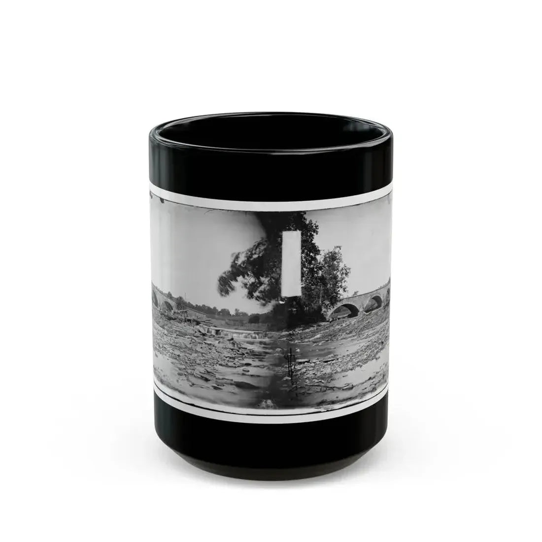 Antietam, Maryland. Antietam Bridge On Sharpsburg And Boonsboro Turnpike(2) (U.S. Civil War) Black Coffee Mug 15oz - Go Mug Yourself