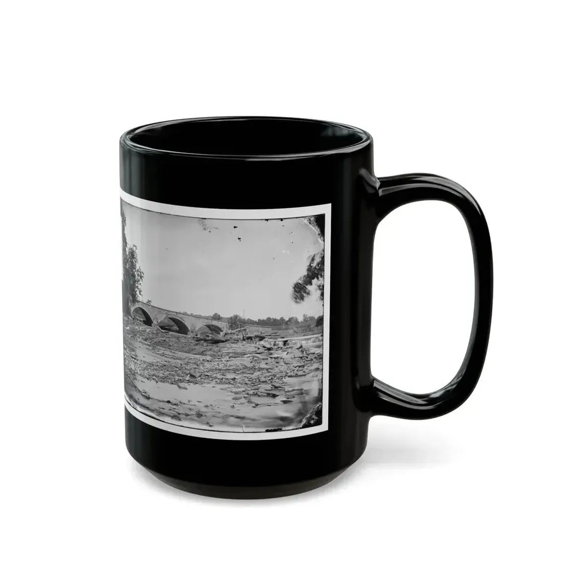 Antietam, Maryland. Antietam Bridge On Sharpsburg And Boonsboro Turnpike(2) (U.S. Civil War) Black Coffee Mug - Go Mug Yourself