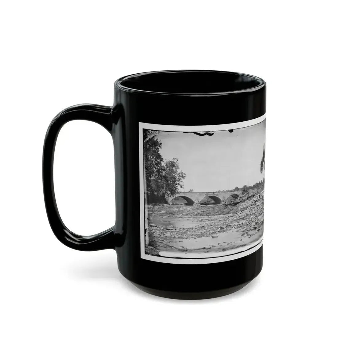 Antietam, Maryland. Antietam Bridge On Sharpsburg And Boonsboro Turnpike(2) (U.S. Civil War) Black Coffee Mug - Go Mug Yourself