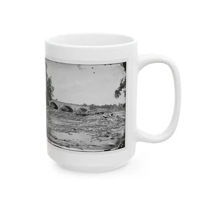 Antietam, Maryland. Antietam Bridge On Sharpsburg And Boonsboro Turnpike(2) (U.S. Civil War) White Coffee Mug - Go Mug Yourself