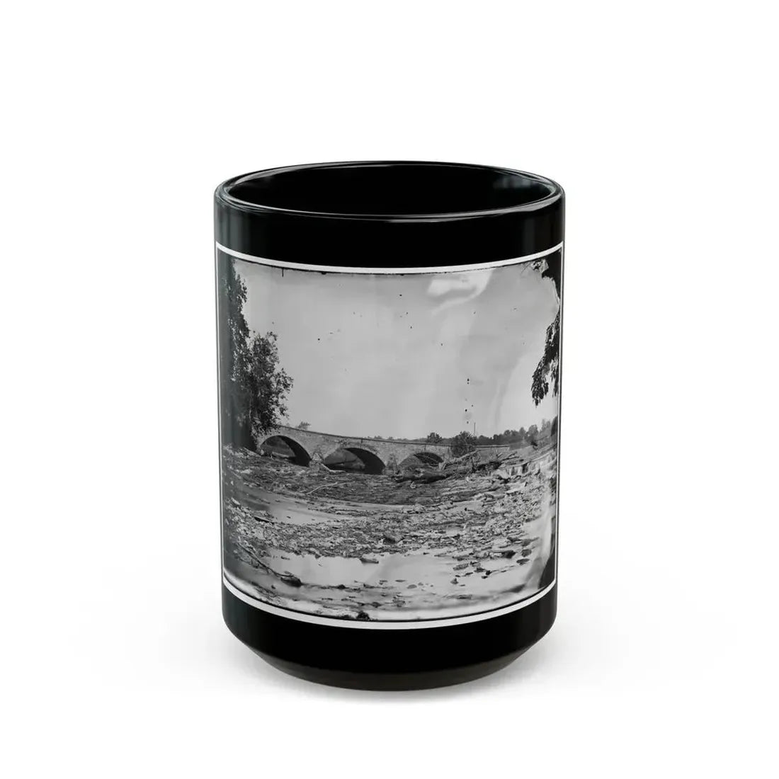 Antietam, Maryland. Antietam Bridge On Sharpsburg And Boonsboro Turnpike (U.S. Civil War) Black Coffee Mug 15oz - Go Mug Yourself