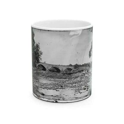 Antietam, Maryland. Antietam Bridge On Sharpsburg And Boonsboro Turnpike (U.S. Civil War) White Coffee Mug 11oz - Go Mug Yourself