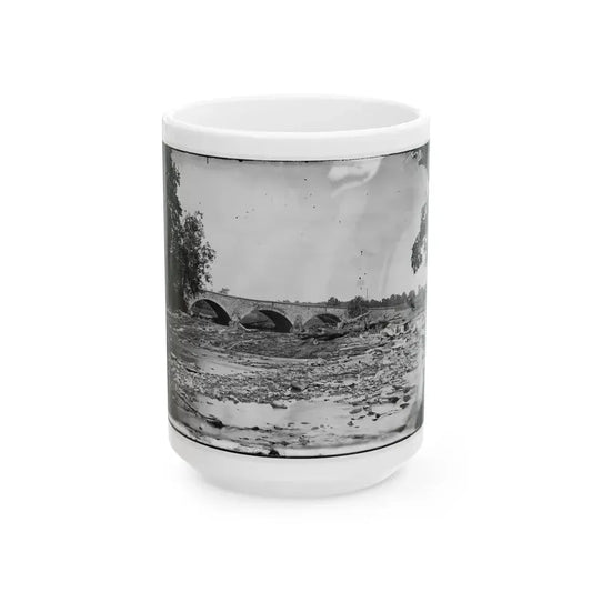 Antietam, Maryland. Antietam Bridge On Sharpsburg And Boonsboro Turnpike (U.S. Civil War) White Coffee Mug 15oz - Go Mug Yourself