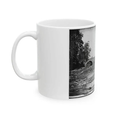 Antietam, Maryland. Antietam Bridge On Sharpsburg And Boonsboro Turnpike (U.S. Civil War) White Coffee Mug - Go Mug Yourself