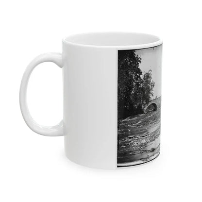 Antietam, Maryland. Antietam Bridge On Sharpsburg And Boonsboro Turnpike (U.S. Civil War) White Coffee Mug - Go Mug Yourself
