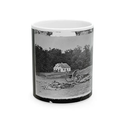 Antietam, Maryland. Bodies In Front Of The Dunker Church (U.S. Civil War) White Coffee Mug 11oz - Go Mug Yourself
