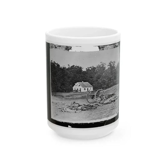 Antietam, Maryland. Bodies In Front Of The Dunker Church (U.S. Civil War) White Coffee Mug 15oz - Go Mug Yourself