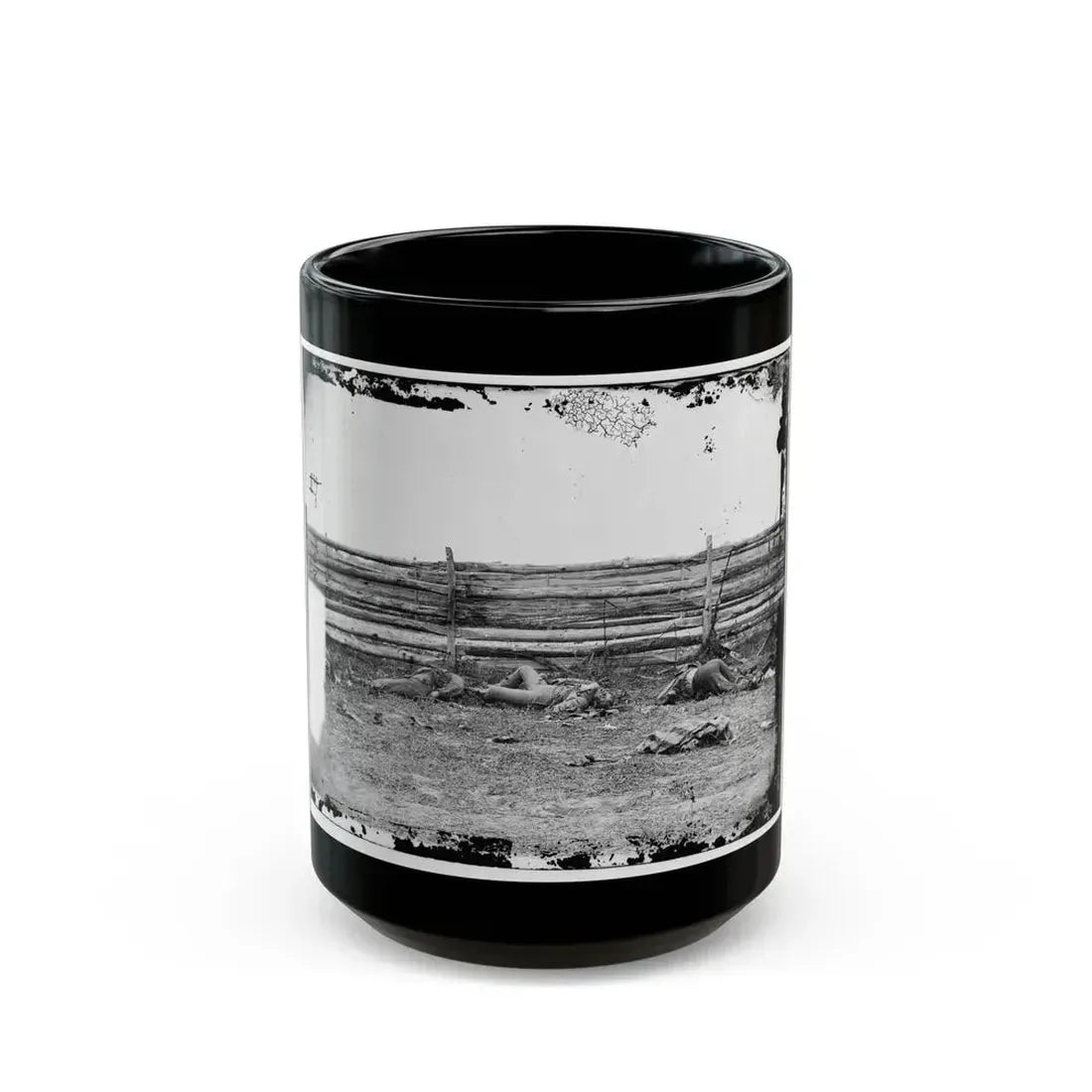 Antietam, Maryland. Bodies Of Confederate Soldiers By Fence On Hagerstown Pike (U.S. Civil War) Black Coffee Mug 15oz - Go Mug Yourself