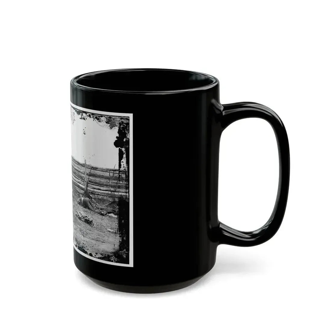 Antietam, Maryland. Bodies Of Confederate Soldiers By Fence On Hagerstown Pike (U.S. Civil War) Black Coffee Mug - Go Mug Yourself
