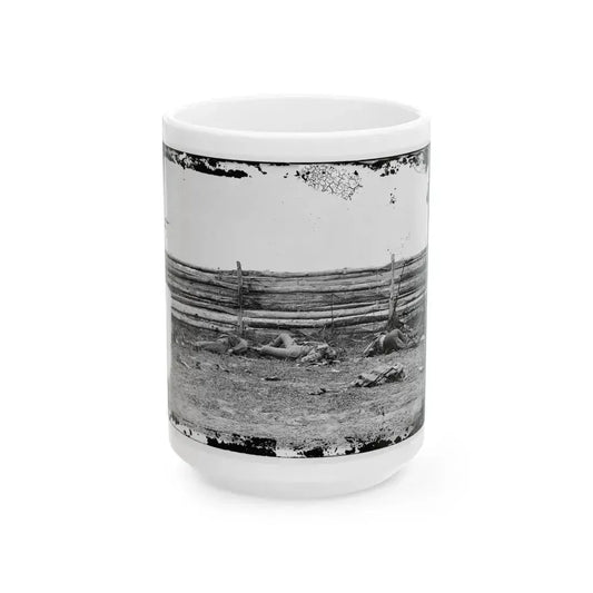 Antietam, Maryland. Bodies Of Confederate Soldiers By Fence On Hagerstown Pike (U.S. Civil War) White Coffee Mug 15oz - Go Mug Yourself