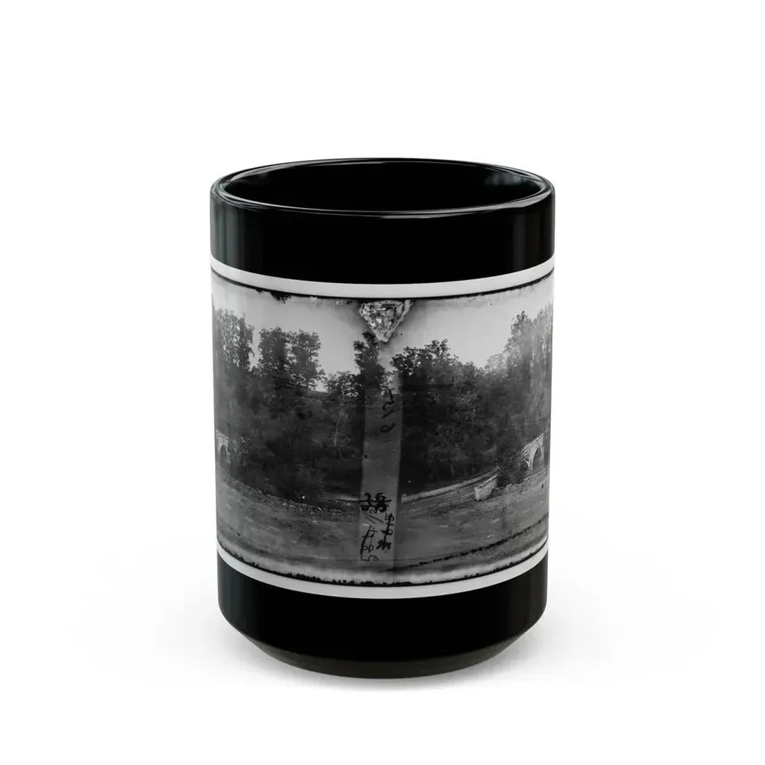 Antietam, Maryland. Burnside Bridge Across The Antietam 001 (U.S. Civil War) Black Coffee Mug 15oz - Go Mug Yourself