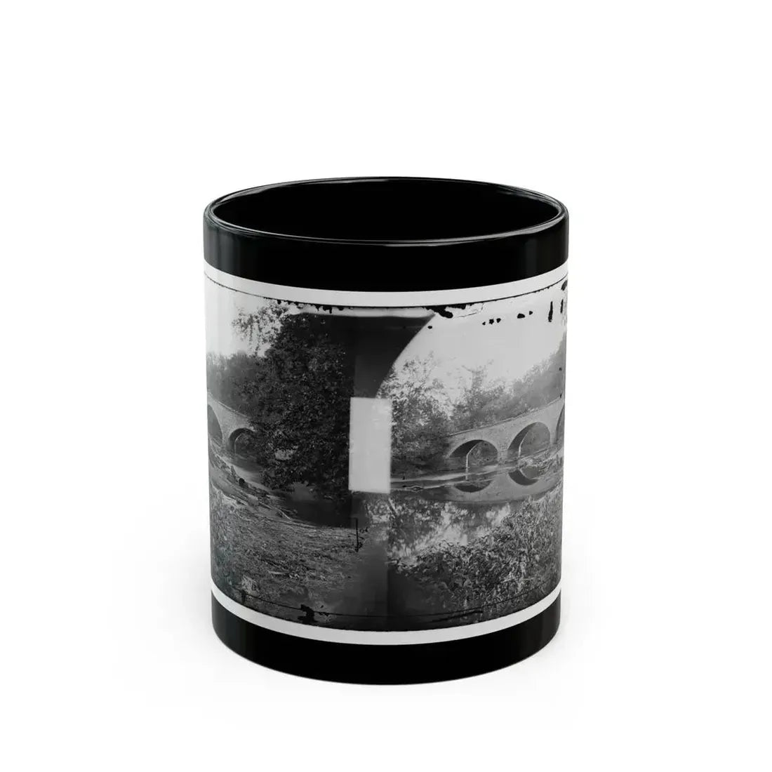 Antietam, Maryland. Burnside Bridge Across The Antietam. Northwest View (U.S. Civil War) Black Coffee Mug 11oz - Go Mug Yourself