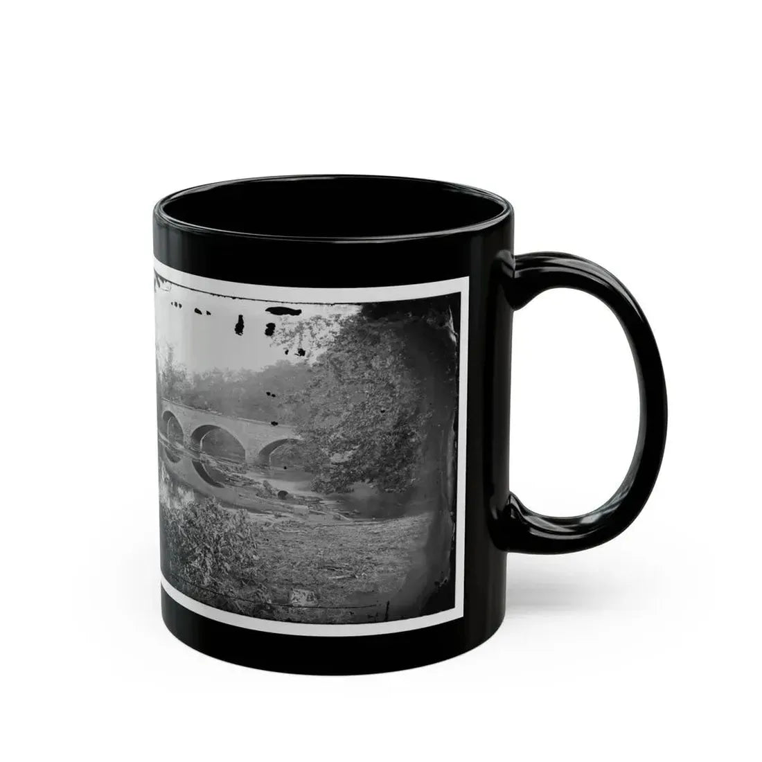 Antietam, Maryland. Burnside Bridge Across The Antietam. Northwest View (U.S. Civil War) Black Coffee Mug - Go Mug Yourself