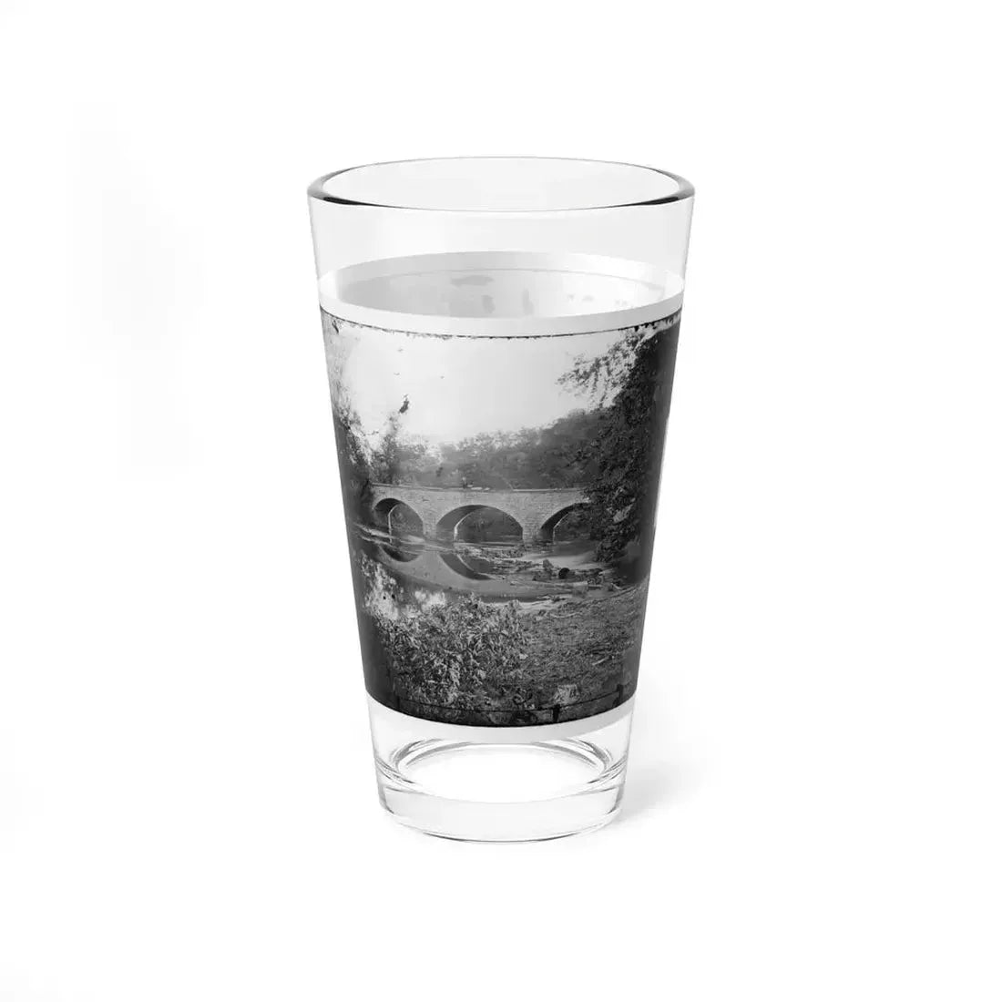 Antietam, Maryland. Burnside Bridge Across The Antietam. Northwest View (U.S. Civil War) Pint Glass 16oz - Go Mug Yourself