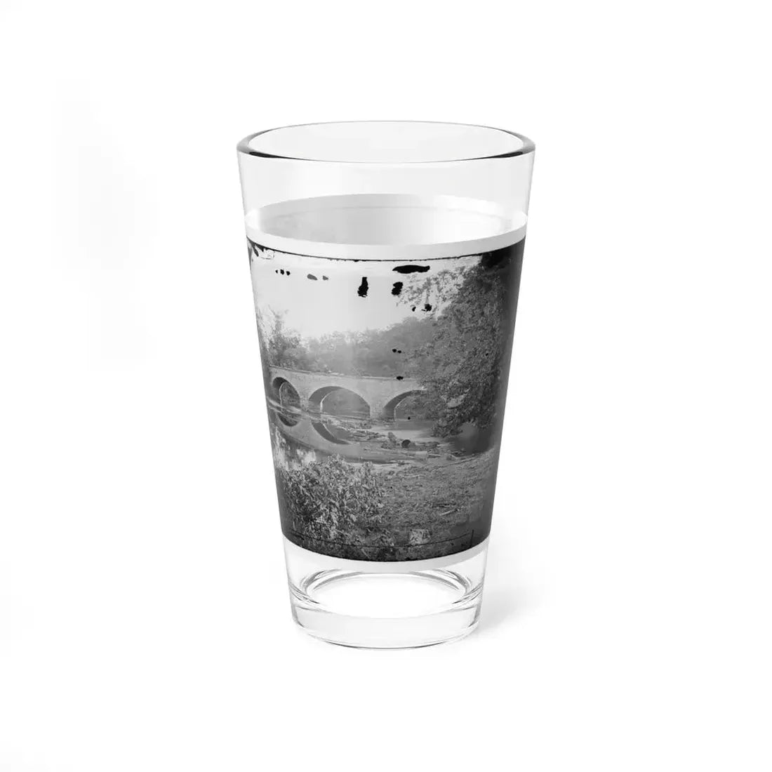 Antietam, Maryland. Burnside Bridge Across The Antietam. Northwest View (U.S. Civil War) Pint Glass 16oz - Go Mug Yourself