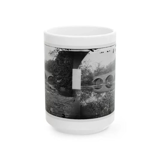 Antietam, Maryland. Burnside Bridge Across The Antietam. Northwest View (U.S. Civil War) White Coffee Mug 15oz - Go Mug Yourself