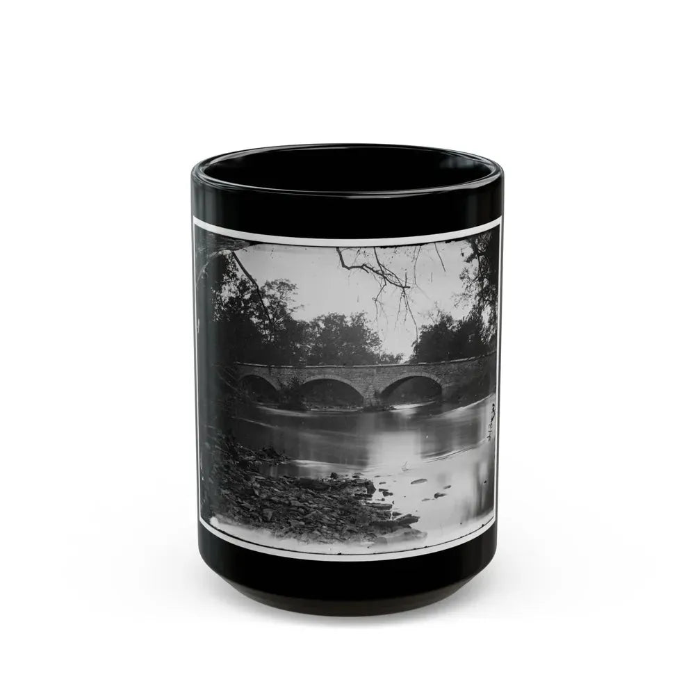 Antietam, Maryland. Burnside Bridge Across The Antietam. Southwest View (U.S. Civil War) Black Coffee Mug 15oz - Go Mug Yourself