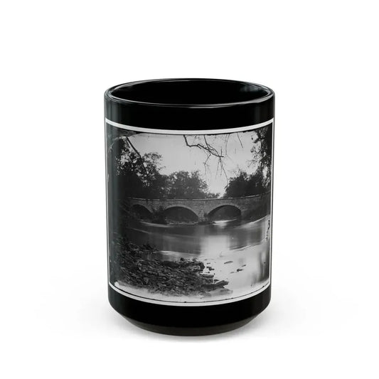 Antietam, Maryland. Burnside Bridge Across The Antietam. Southwest View (U.S. Civil War) Black Coffee Mug 15oz - Go Mug Yourself