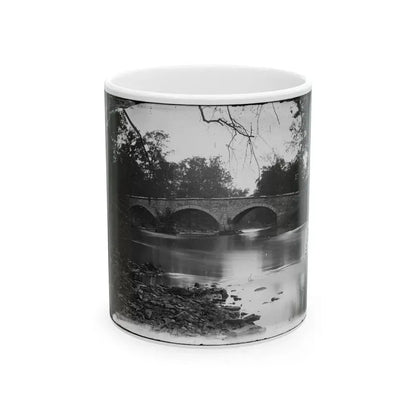 Antietam, Maryland. Burnside Bridge Across The Antietam. Southwest View (U.S. Civil War) White Coffee Mug 11oz - Go Mug Yourself