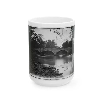 Antietam, Maryland. Burnside Bridge Across The Antietam. Southwest View (U.S. Civil War) White Coffee Mug 15oz - Go Mug Yourself