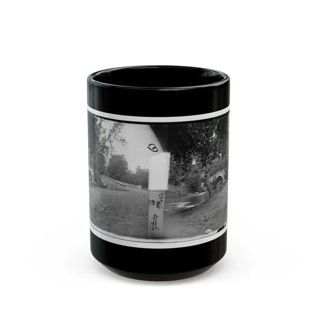 Antietam, Maryland. Burnside Bridge Across The Antietam (U.S. Civil War) Black Coffee Mug 15oz - Go Mug Yourself