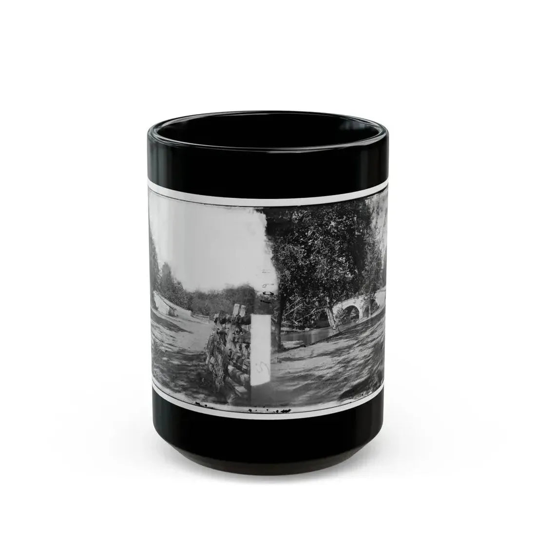 Antietam, Maryland. Burnside Bridge From The Southeast (U.S. Civil War) Black Coffee Mug 15oz - Go Mug Yourself