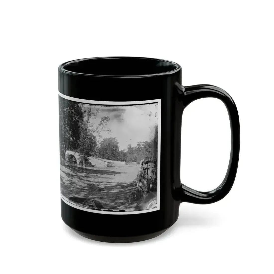 Antietam, Maryland. Burnside Bridge From The Southeast (U.S. Civil War) Black Coffee Mug - Go Mug Yourself
