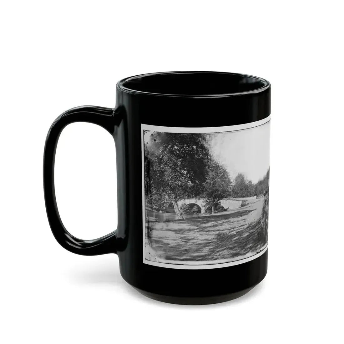 Antietam, Maryland. Burnside Bridge From The Southeast (U.S. Civil War) Black Coffee Mug - Go Mug Yourself
