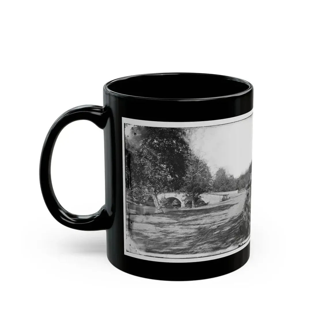 Antietam, Maryland. Burnside Bridge From The Southeast (U.S. Civil War) Black Coffee Mug - Go Mug Yourself