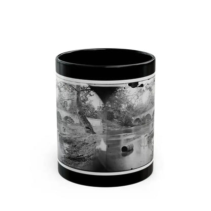 Antietam, Maryland. Burnside Bridge, Looking Up Stream (U.S. Civil War) Black Coffee Mug 11oz - Go Mug Yourself