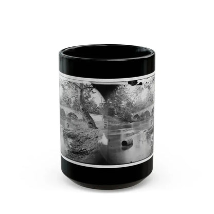 Antietam, Maryland. Burnside Bridge, Looking Up Stream (U.S. Civil War) Black Coffee Mug 15oz - Go Mug Yourself