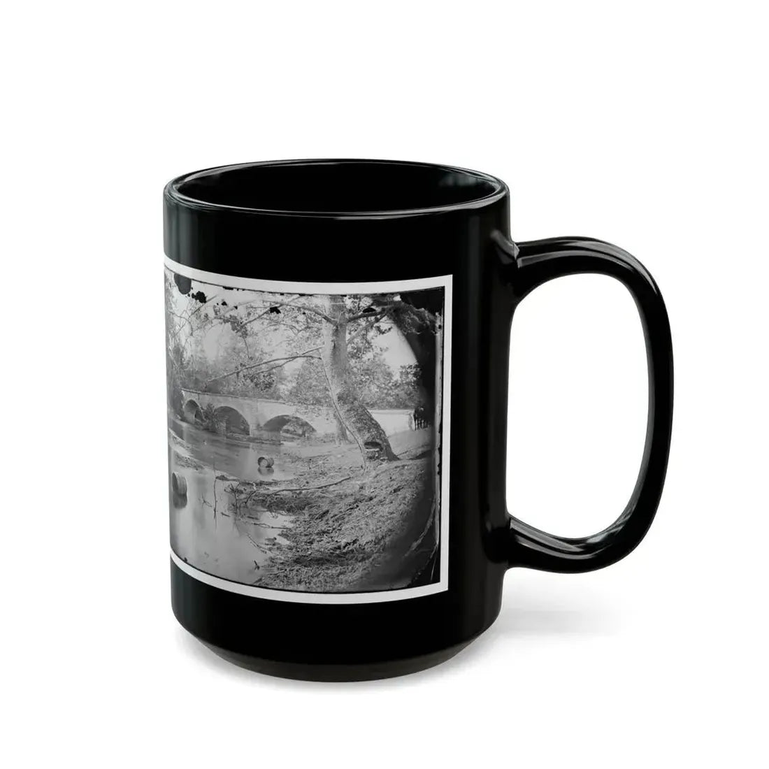 Antietam, Maryland. Burnside Bridge, Looking Up Stream (U.S. Civil War) Black Coffee Mug - Go Mug Yourself