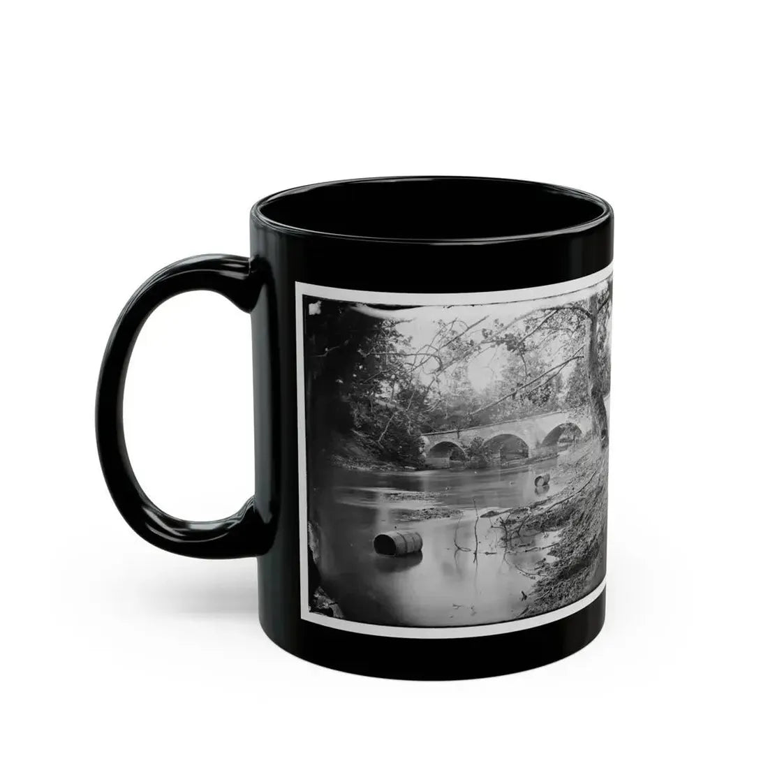 Antietam, Maryland. Burnside Bridge, Looking Up Stream (U.S. Civil War) Black Coffee Mug - Go Mug Yourself