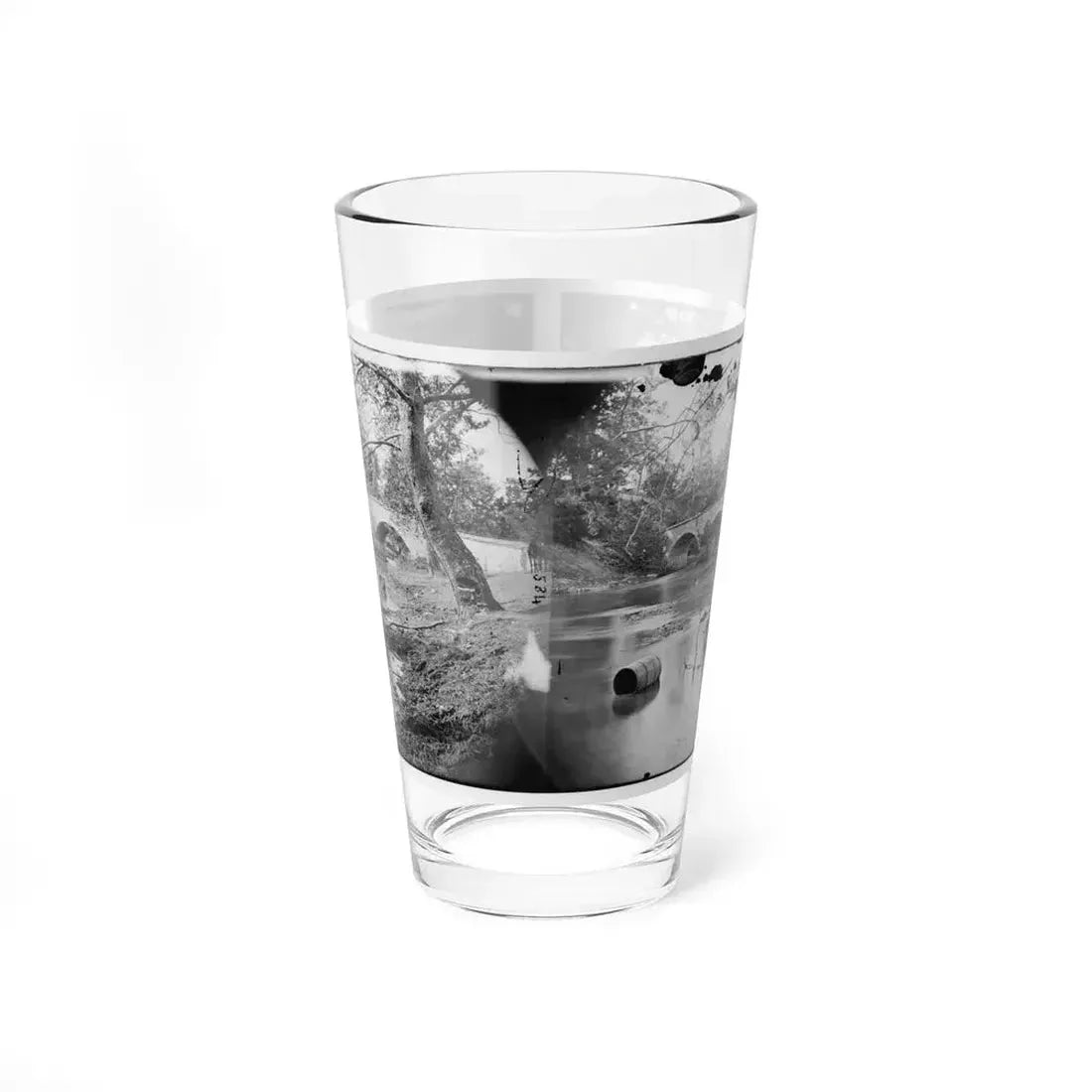 Antietam, Maryland. Burnside Bridge, Looking Up Stream (U.S. Civil War) Pint Glass 16oz 16oz - Go Mug Yourself