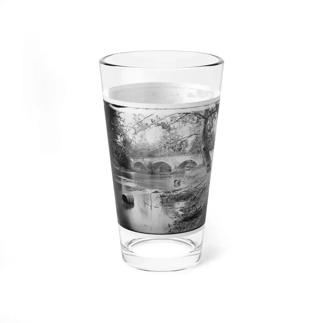 Antietam, Maryland. Burnside Bridge, Looking Up Stream (U.S. Civil War) Pint Glass 16oz - Go Mug Yourself