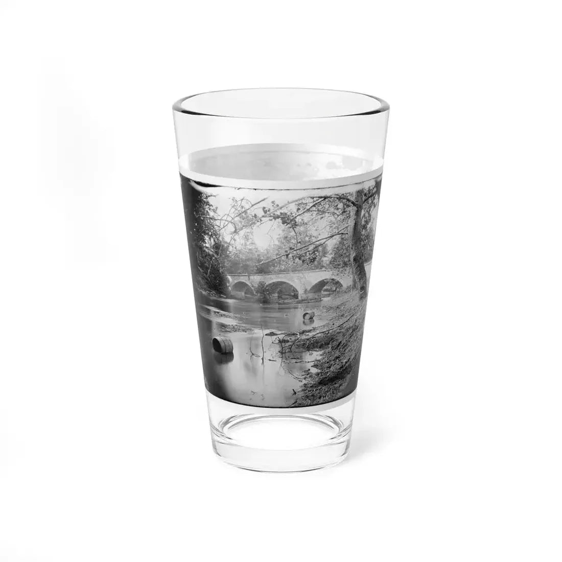 Antietam, Maryland. Burnside Bridge, Looking Up Stream (U.S. Civil War) Pint Glass 16oz - Go Mug Yourself