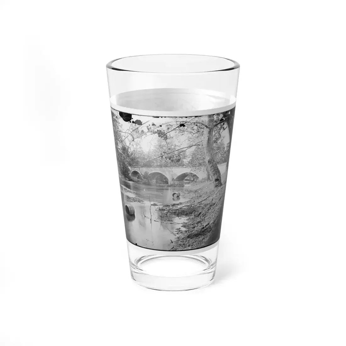 Antietam, Maryland. Burnside Bridge, Looking Up Stream (U.S. Civil War) Pint Glass 16oz - Go Mug Yourself