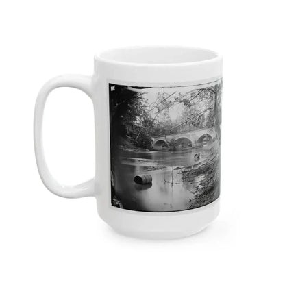 Antietam, Maryland. Burnside Bridge, Looking Up Stream (U.S. Civil War) White Coffee Mug - Go Mug Yourself