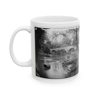 Antietam, Maryland. Burnside Bridge, Looking Up Stream (U.S. Civil War) White Coffee Mug - Go Mug Yourself