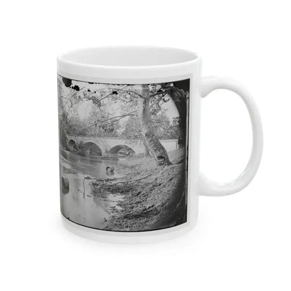 Antietam, Maryland. Burnside Bridge, Looking Up Stream (U.S. Civil War) White Coffee Mug - Go Mug Yourself