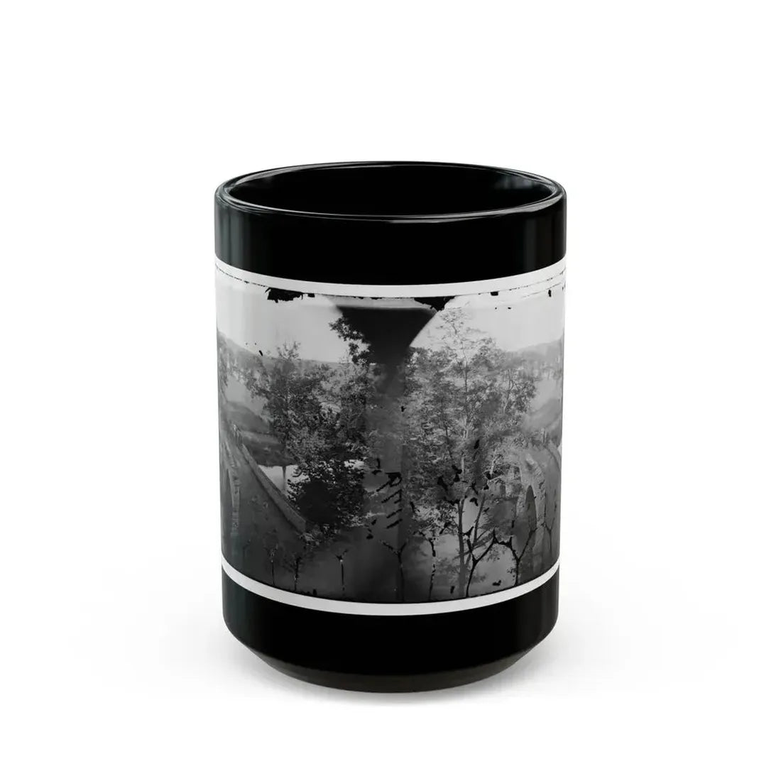 Antietam, Maryland. Burnside Bridge. Photographed From A Tree (U.S. Civil War) Black Coffee Mug 15oz - Go Mug Yourself