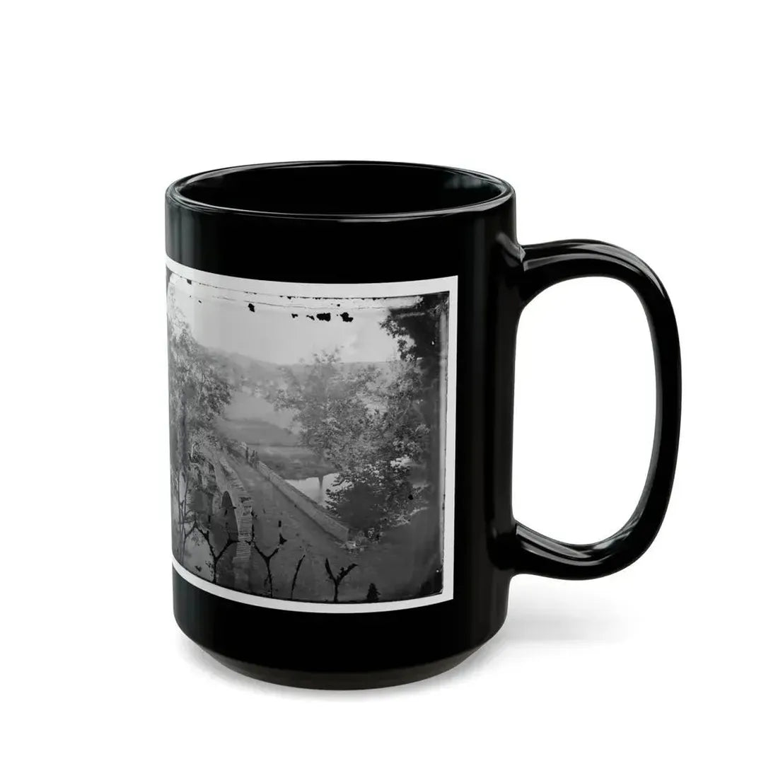 Antietam, Maryland. Burnside Bridge. Photographed From A Tree (U.S. Civil War) Black Coffee Mug - Go Mug Yourself