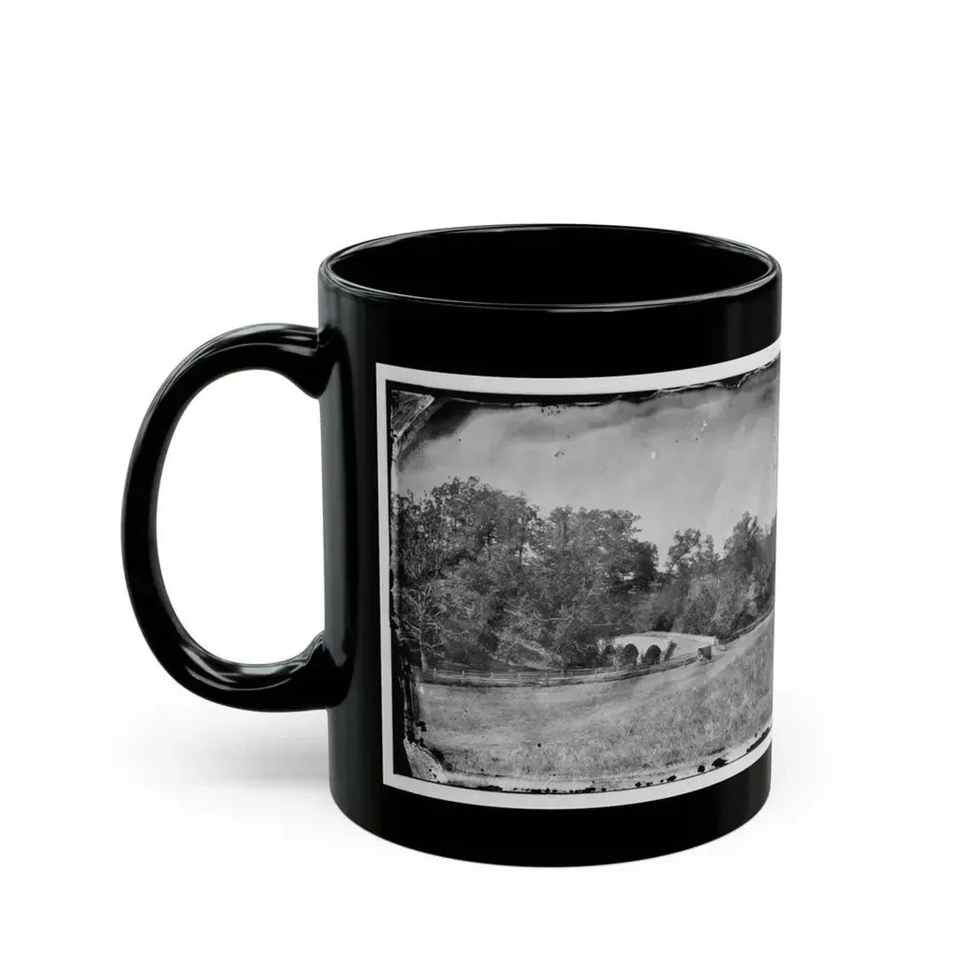 Antietam, Maryland. Burnside Bridge. Southeastern View (U.S. Civil War) Black Coffee Mug - Go Mug Yourself