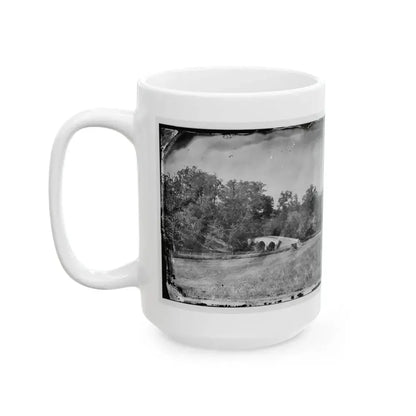 Antietam, Maryland. Burnside Bridge. Southeastern View (U.S. Civil War) White Coffee Mug - Go Mug Yourself