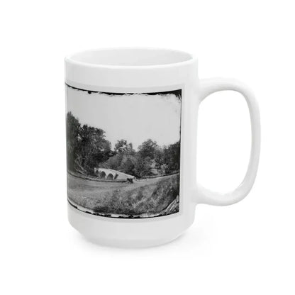 Antietam, Maryland. Burnside Bridge. Southeastern View (U.S. Civil War) White Coffee Mug - Go Mug Yourself